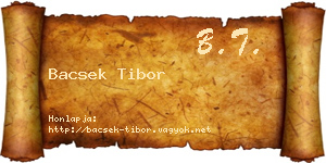 Bacsek Tibor névjegykártya