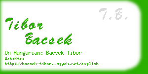 tibor bacsek business card